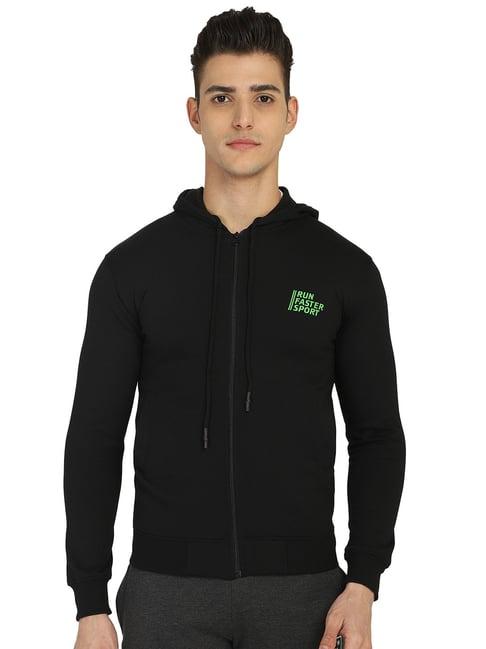 dyca black regular fit hooded jacket