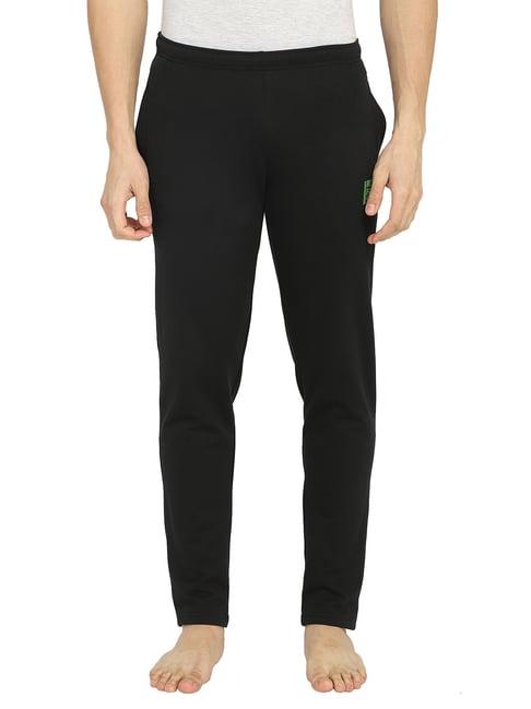 dyca black regular fit trackpants