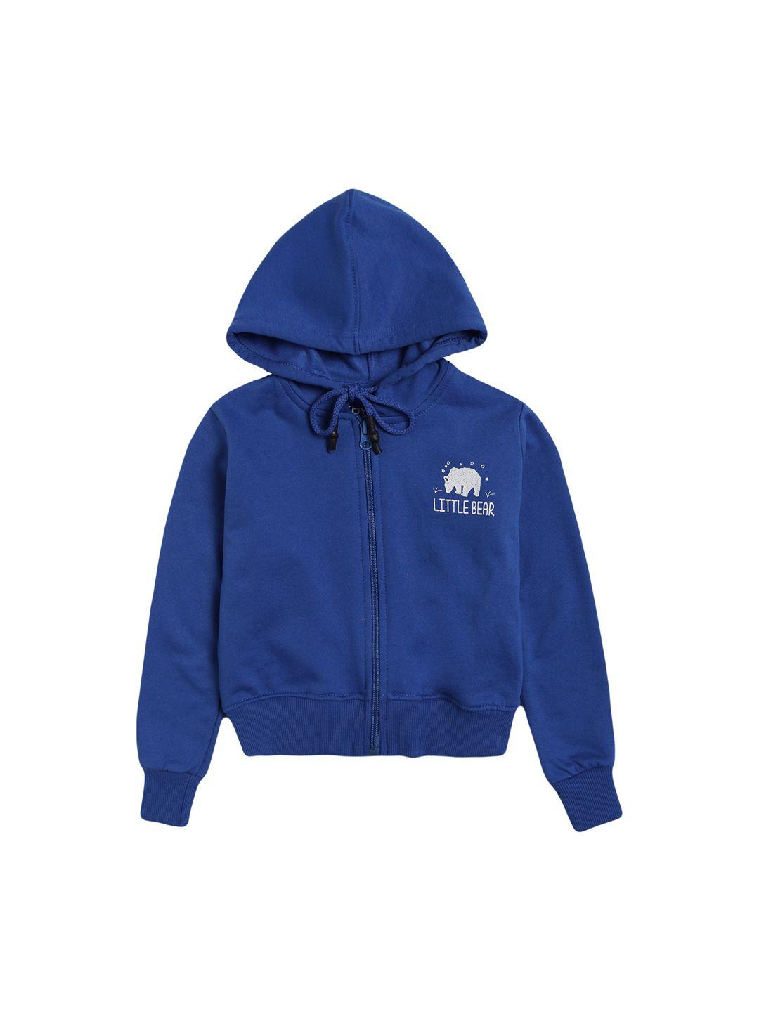 dyca boys blue fleece lightweight crop open front jacket with embroidered