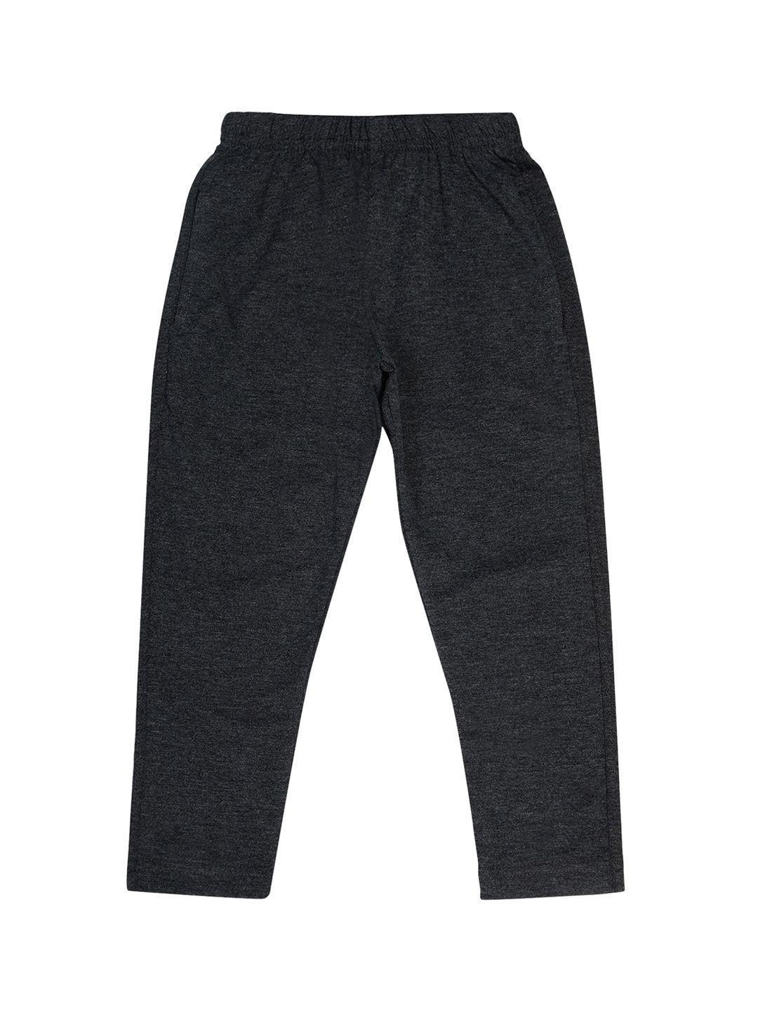 dyca boys charcoal solid cotton track pants