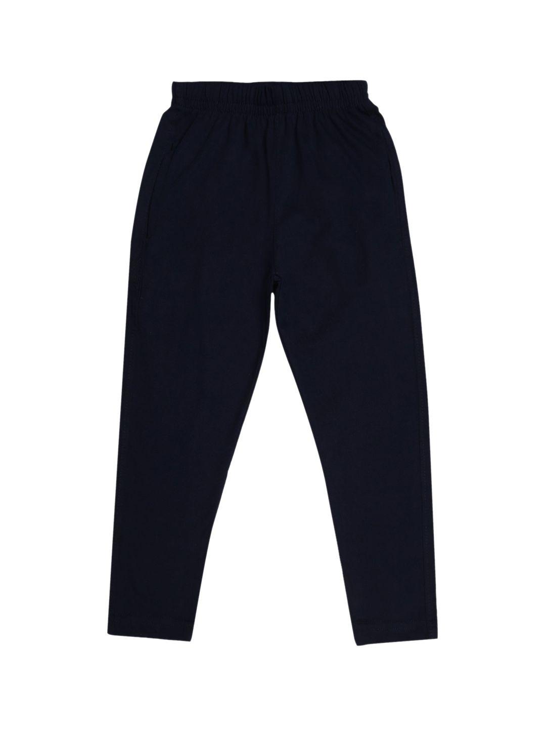 dyca boys navy blue solid cotton track pants