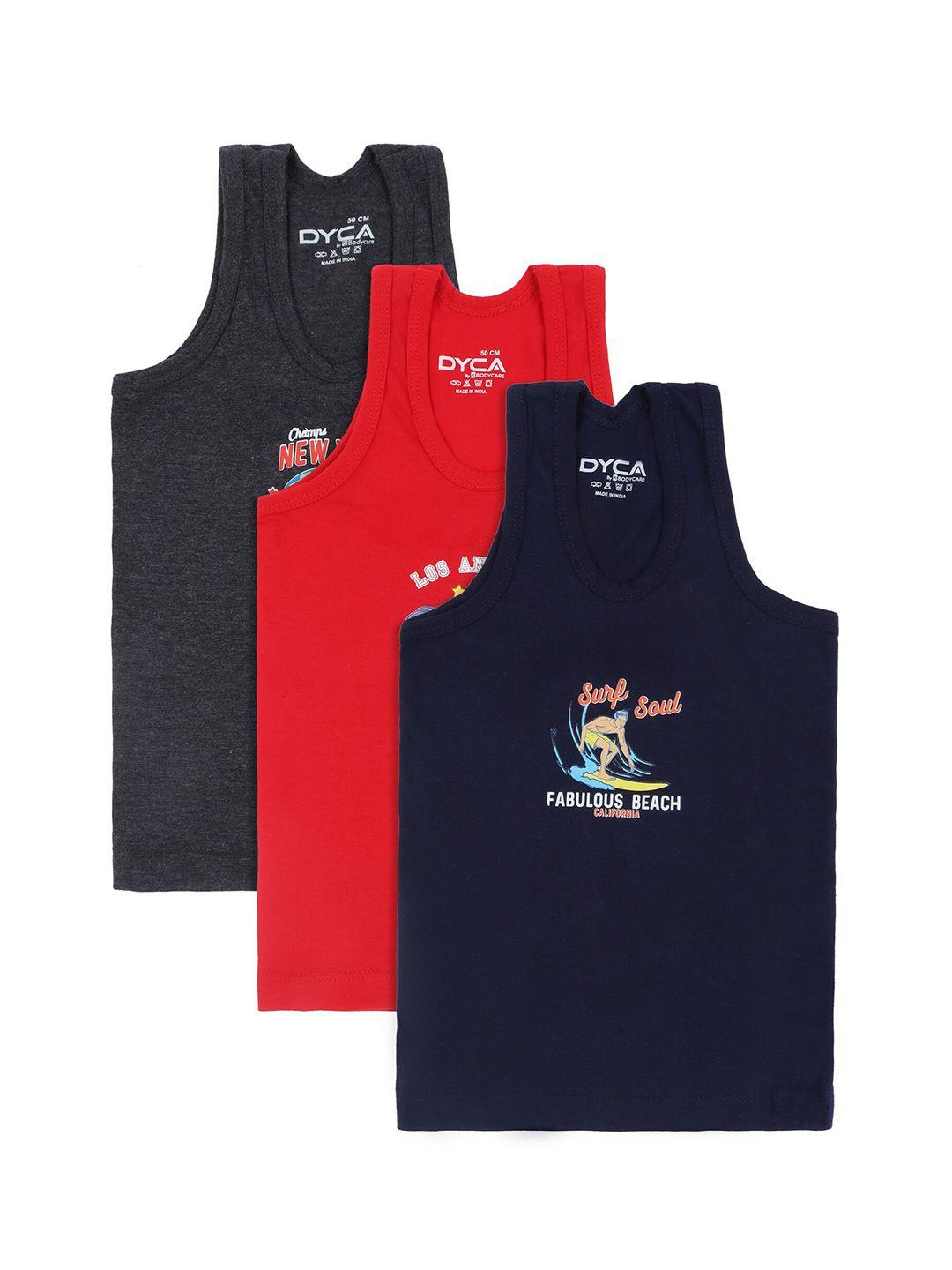 dyca boys pack of 3 assorted cotton innerwear vests