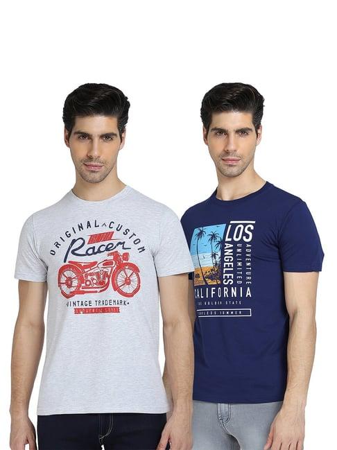 dyca grey & blue crew t-shirt - pack of 2