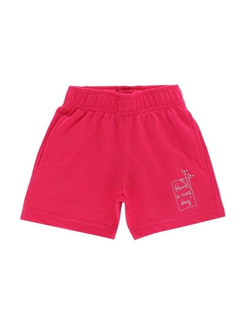 dyca kids fuchsia pink cotton printed shorts