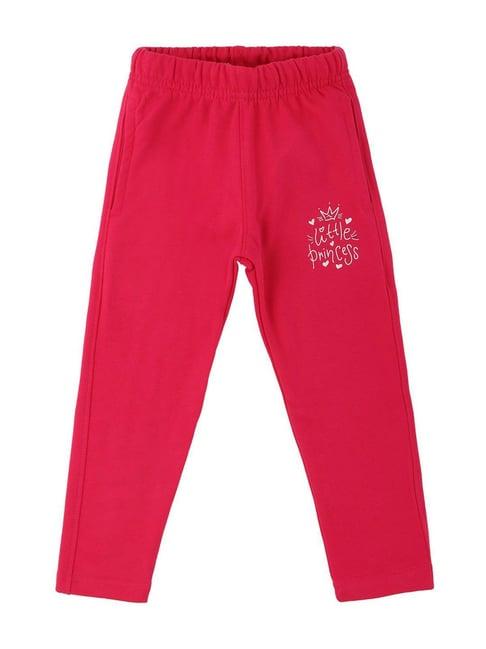 dyca kids fuchsia pink cotton regular fit trackpants