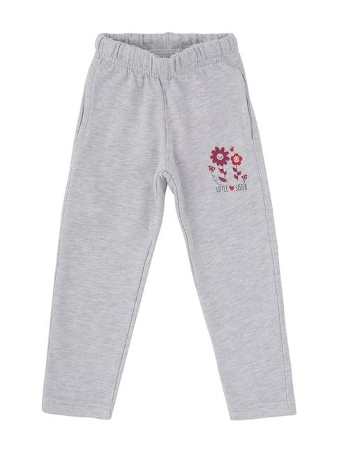 dyca kids grey cotton printed trackpants