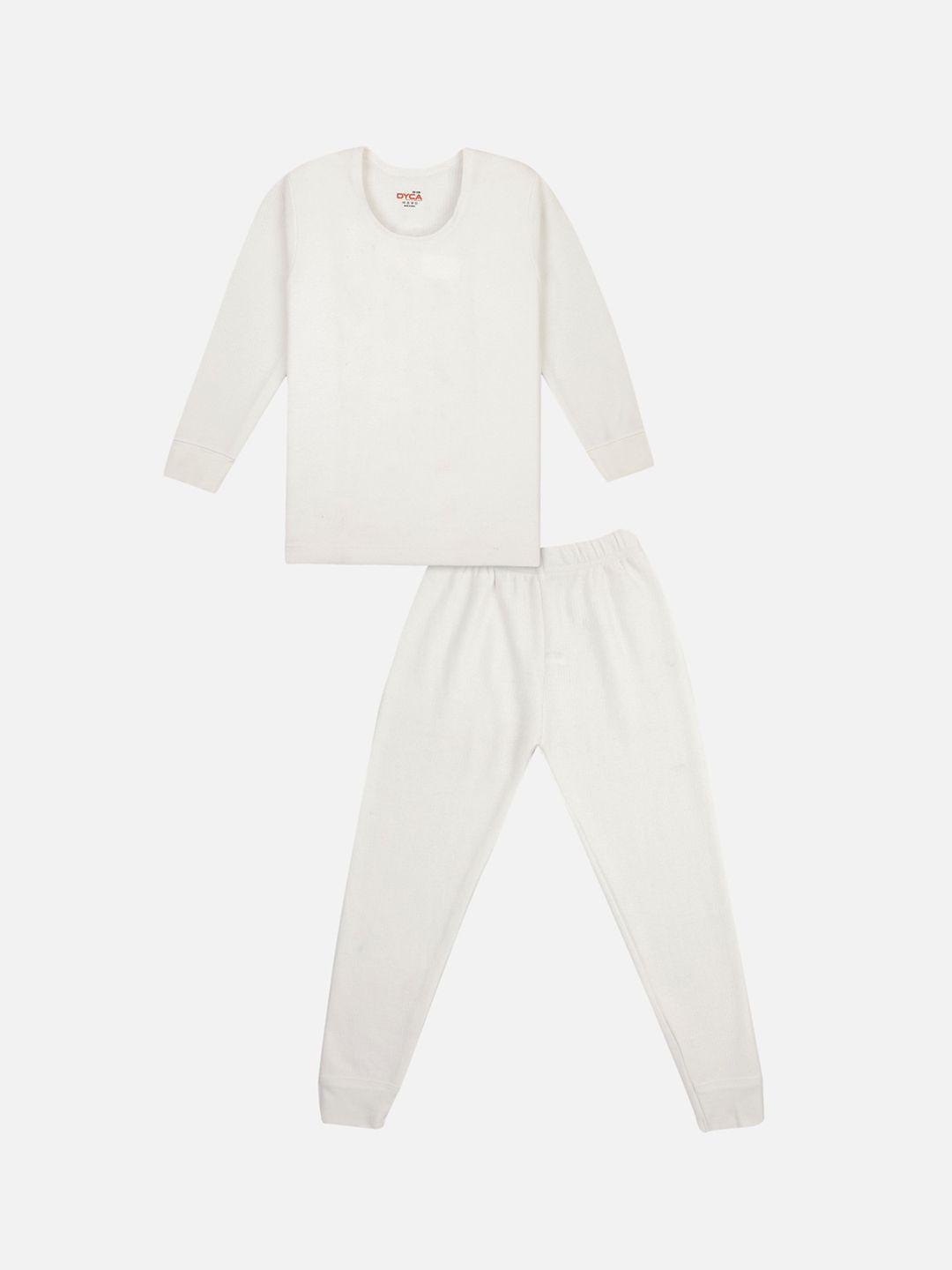 dyca kids off-white solid thermal set