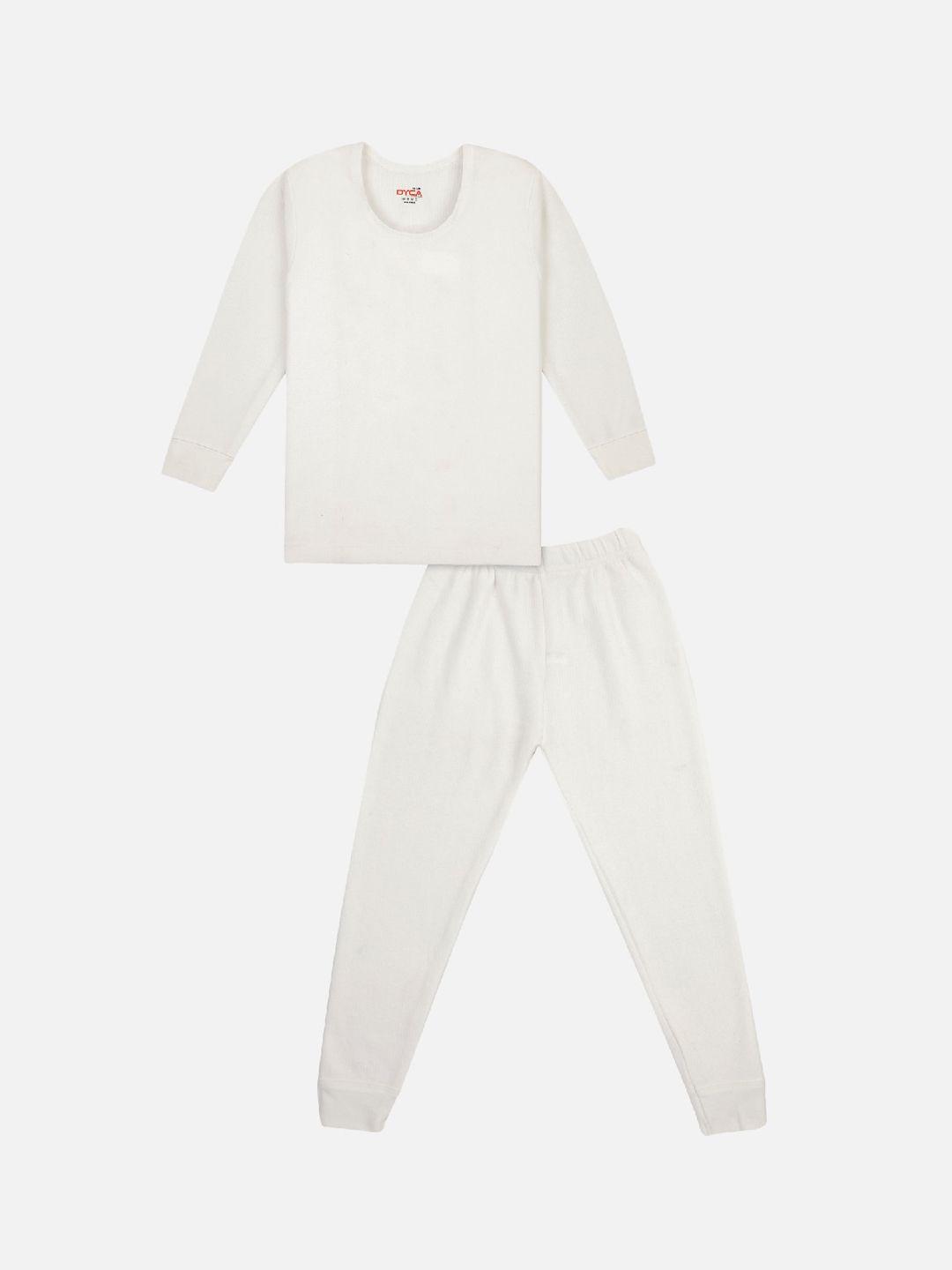 dyca kids off-white solid thermal set