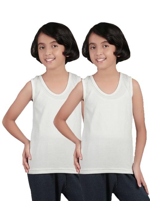 dyca kids off white solid thermal top (pack of 2)