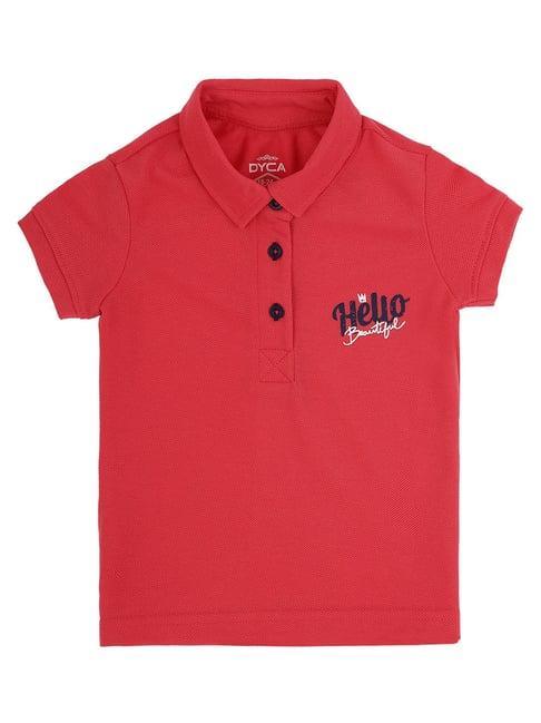 dyca kids red printed polo t-shirt