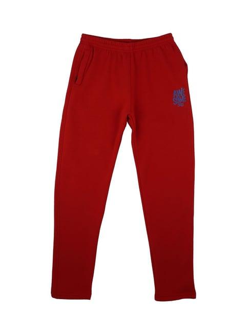 dyca kids red solid trackpants