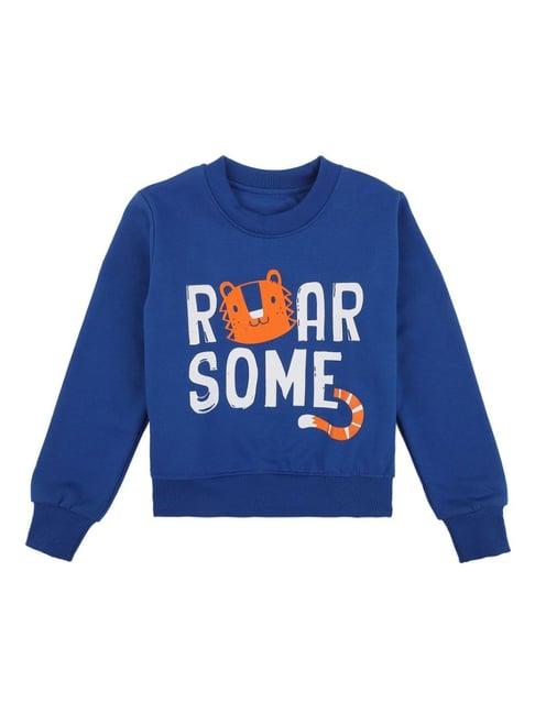 dyca kids royal blue graphic print full sleeves sweatshirt