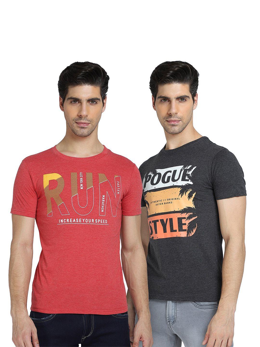 dyca men  typography printed t-shirts pack of 2