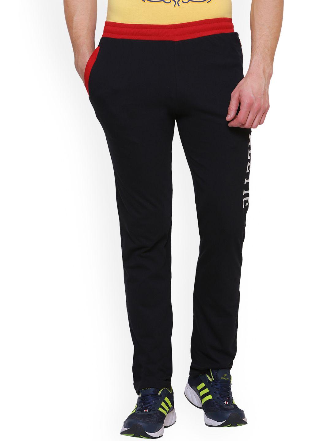 dyca men black track slim-fit pants