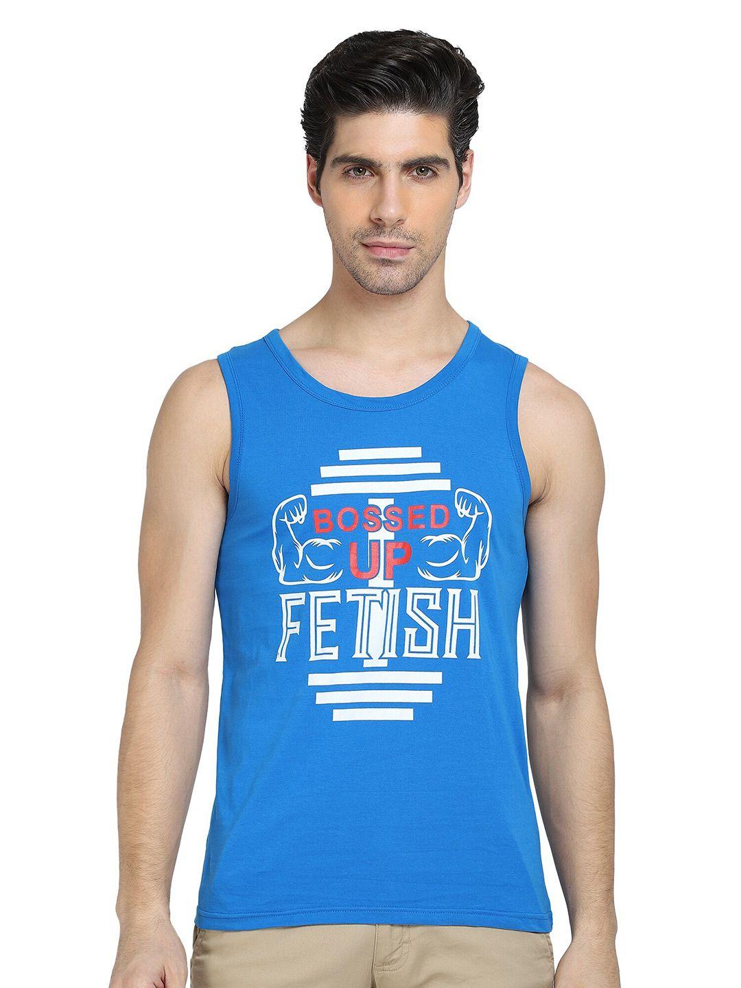 dyca men blue printed sleeveless t-shirts