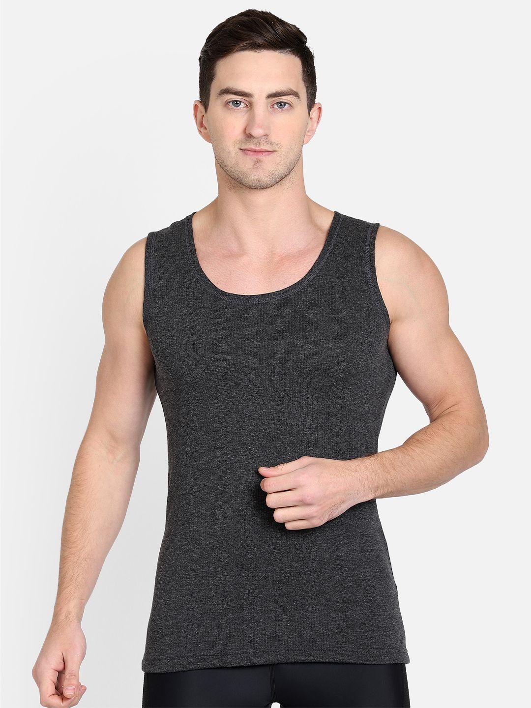 dyca men charcoal grey sleeveless thermal t-shirt