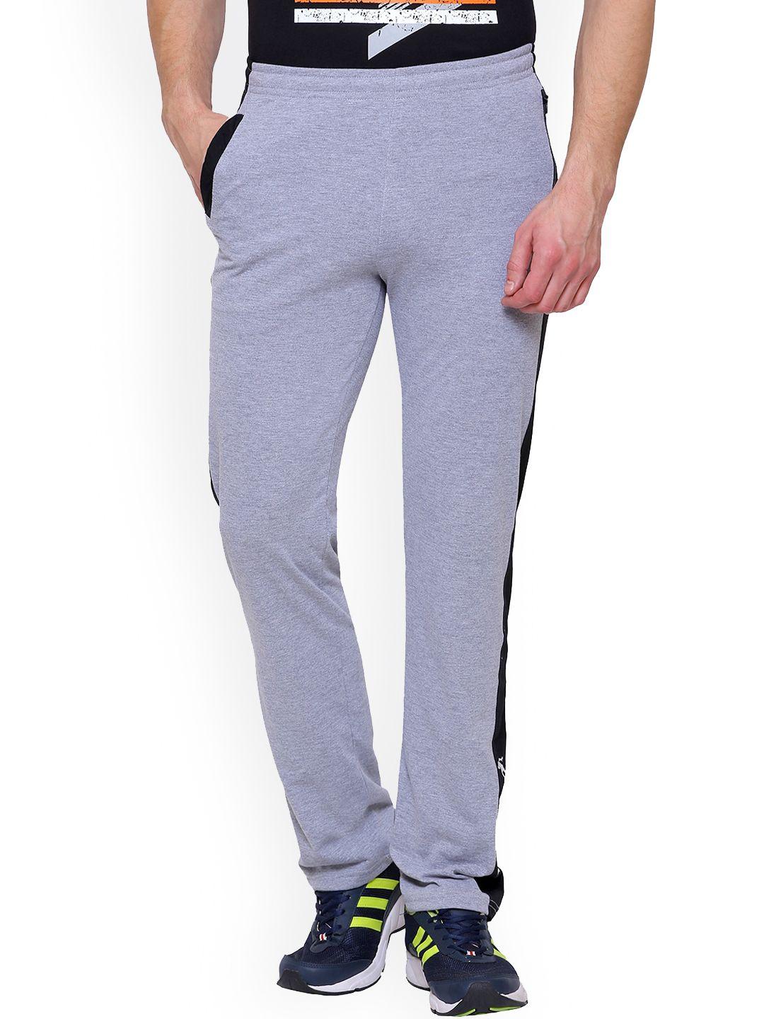 dyca men grey solid regular fit cotton track pant