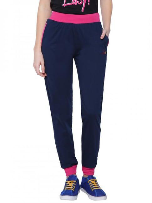 dyca navy & fuchsia mid rise joggers