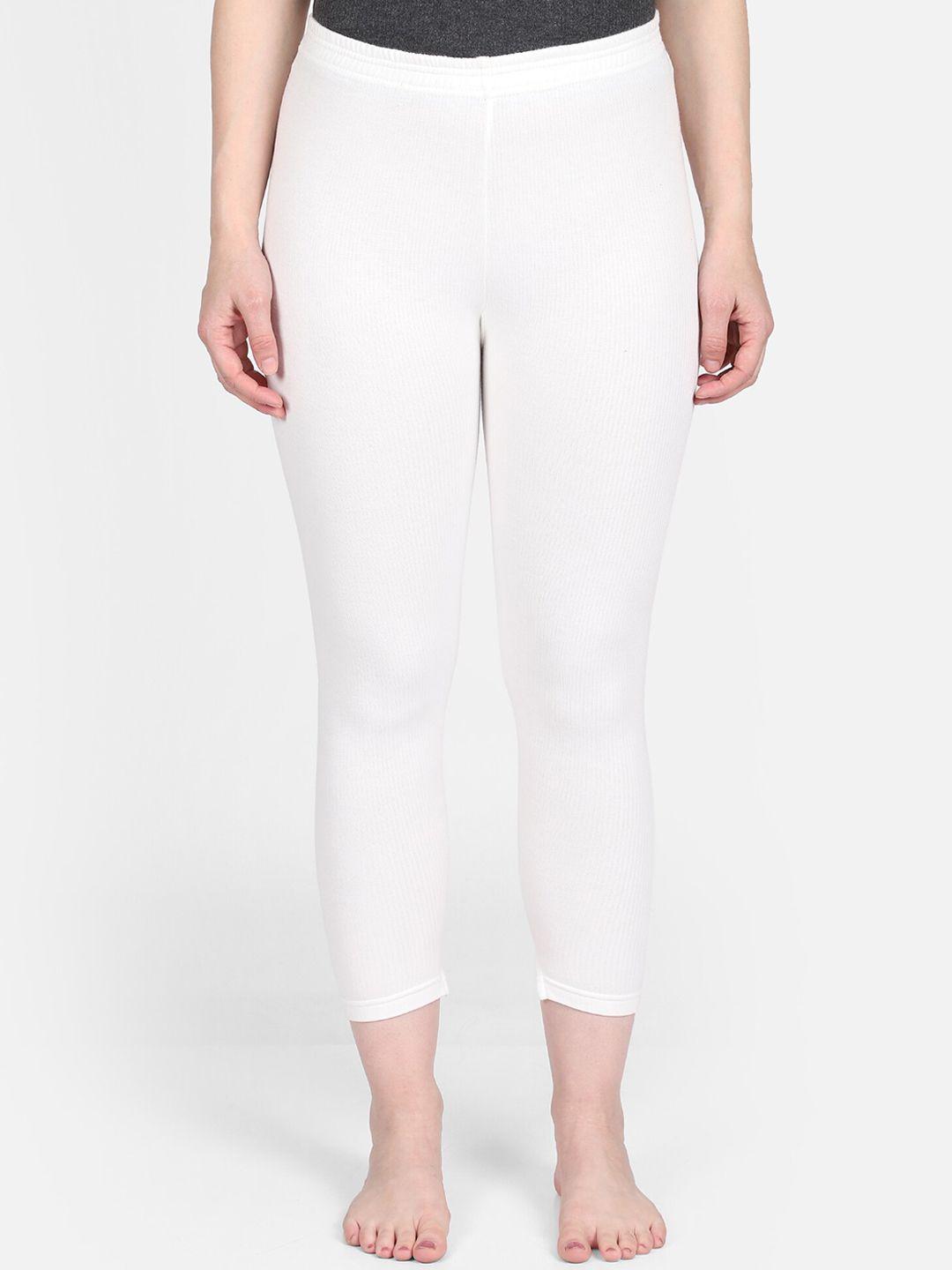 dyca women off-white solid cropped thermal bottom