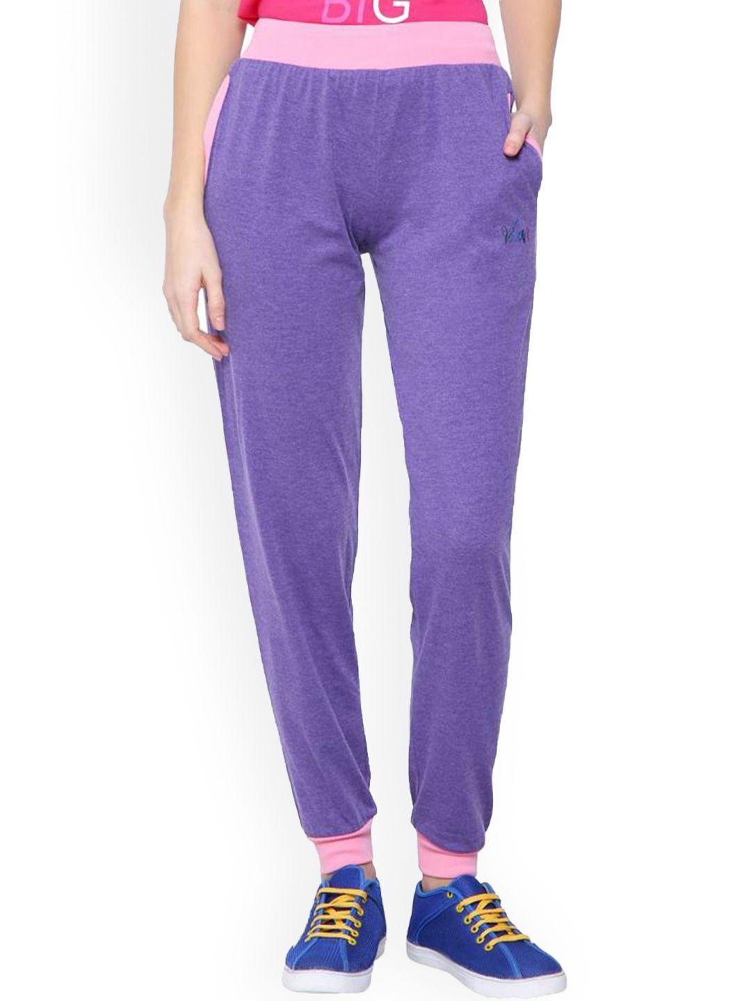 dyca women purple solid cotton track pant