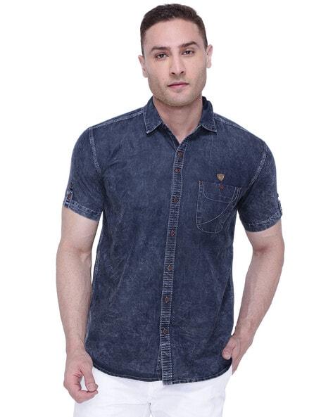 dyed/washed slim fit shirt