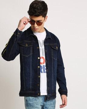 dyed/washed full sleeves bikers jacket