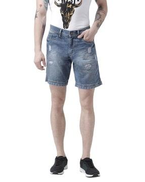 dyed/washed slim fit city shorts