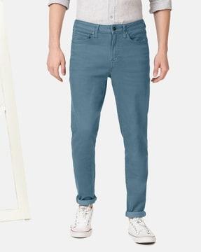 dyed/washed slim fit pants