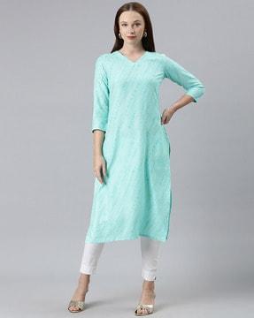 dyed/washed straight kurta