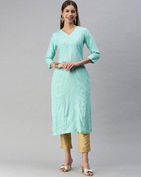 dyed/washed straight kurta