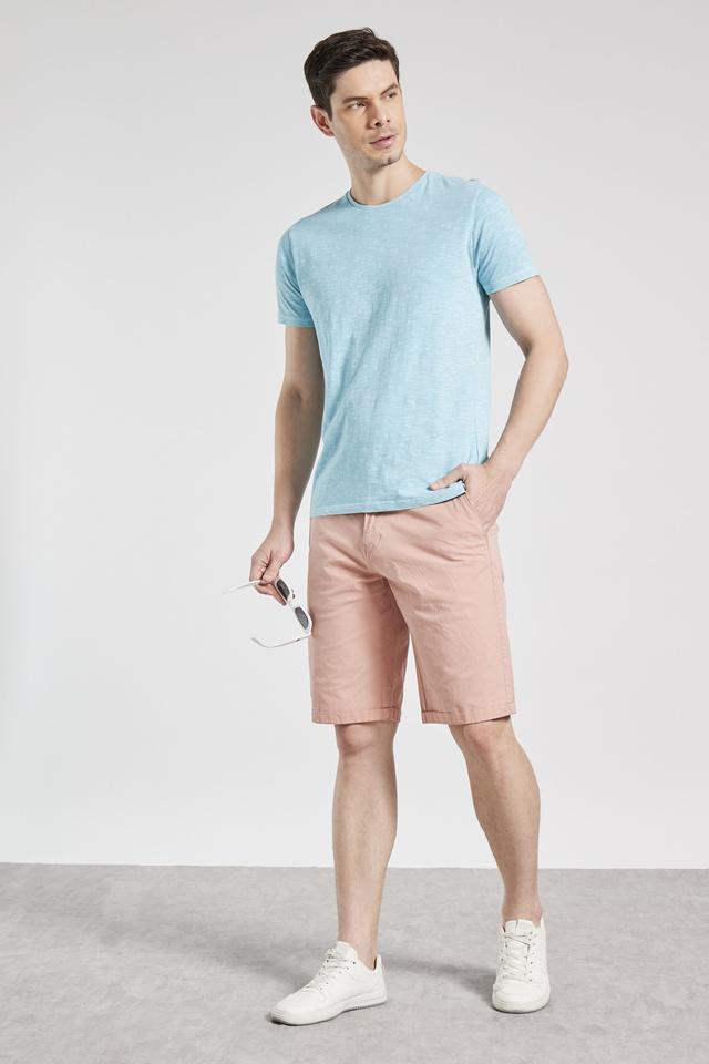 dyed cotton stretch button mens shorts