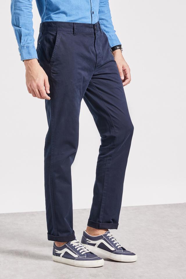 dyed cotton stretch slim fit mens trousers