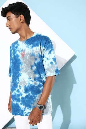 dyed cotton tailored fit men's oversized t-shirt - multi