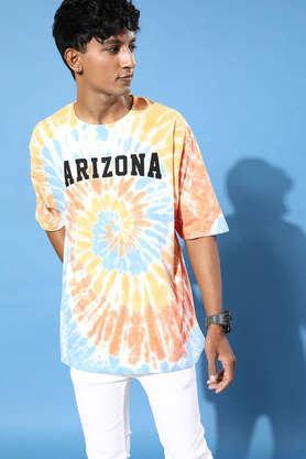 dyed cotton tailored fit men's oversized t-shirt - multi