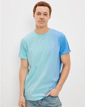 dyed washed regular fit crew-neck t-shirt