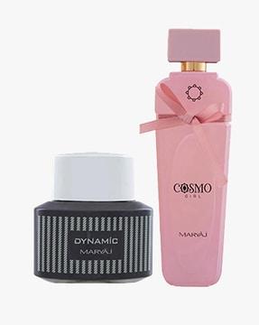 dynamic eau de parfum perfume 100 ml for men & cosmo girl eau de parfum perfume 100 ml for women+ 2 parfum testers
