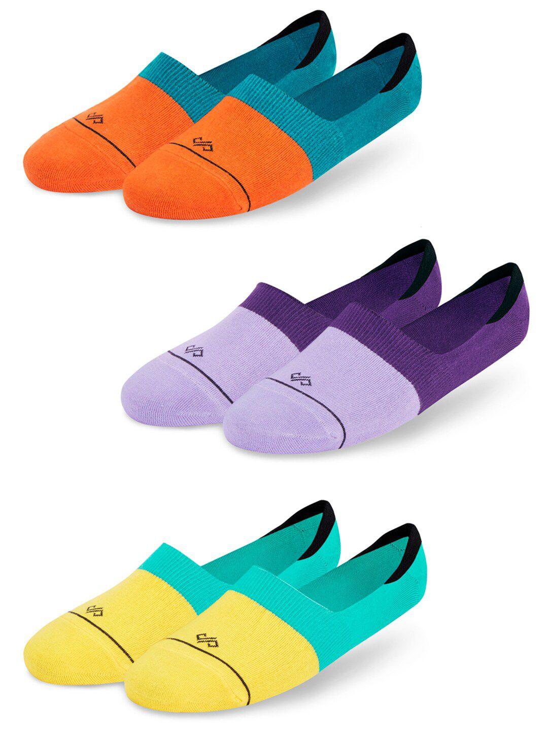 dynamocks pack of 3 colourblocked shoe liners