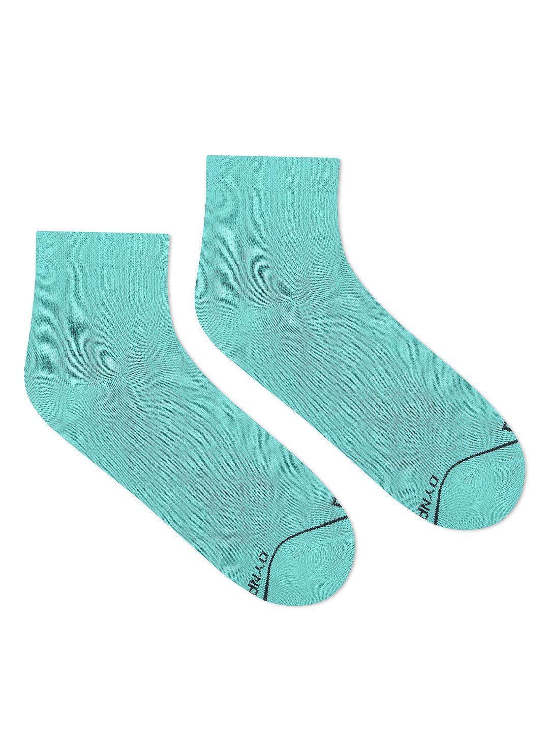 dynamocks men sea green solid ankle-length socks