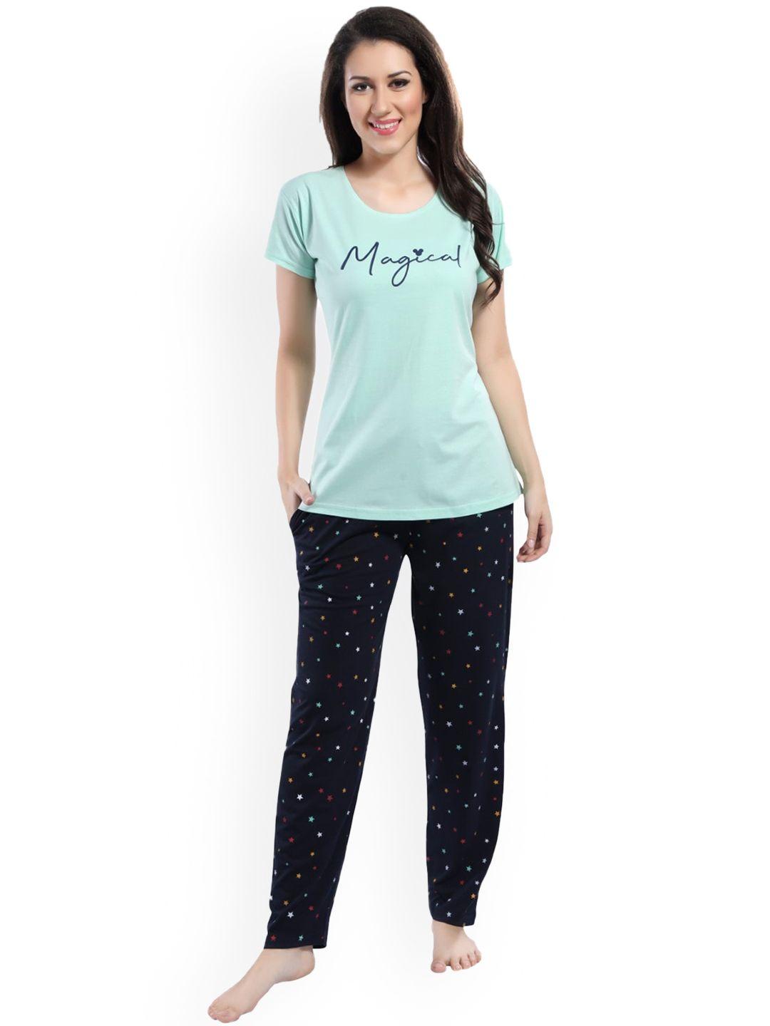 dzzo-typography-printed-t-shirt-with-pyjama-night-suit