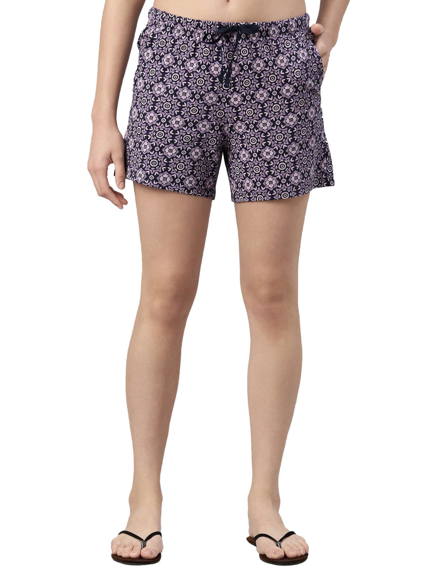 e062 mid-rise cotton slub basic shorts for women with cross pockets