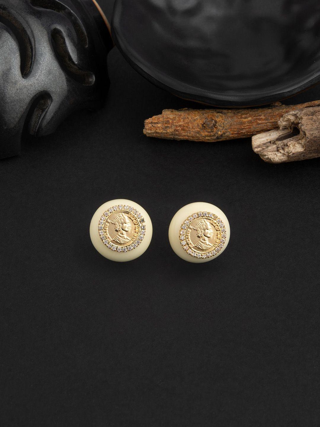 e2o gold-plated contemporary studs earrings