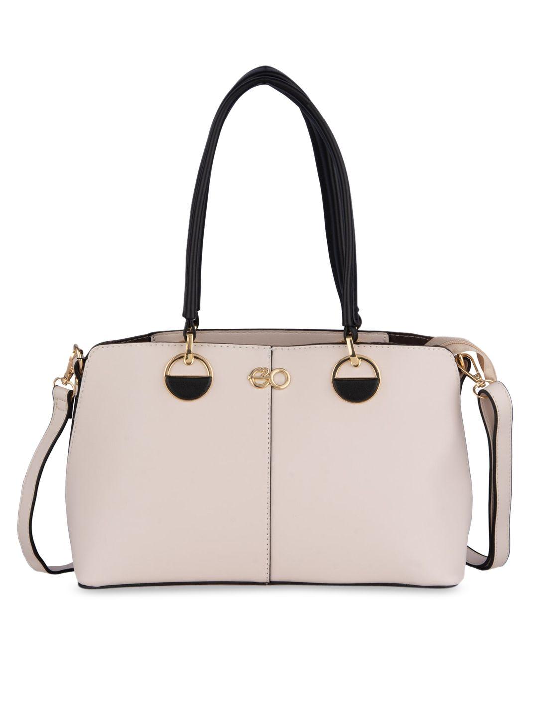 e2o beige structured handheld bag