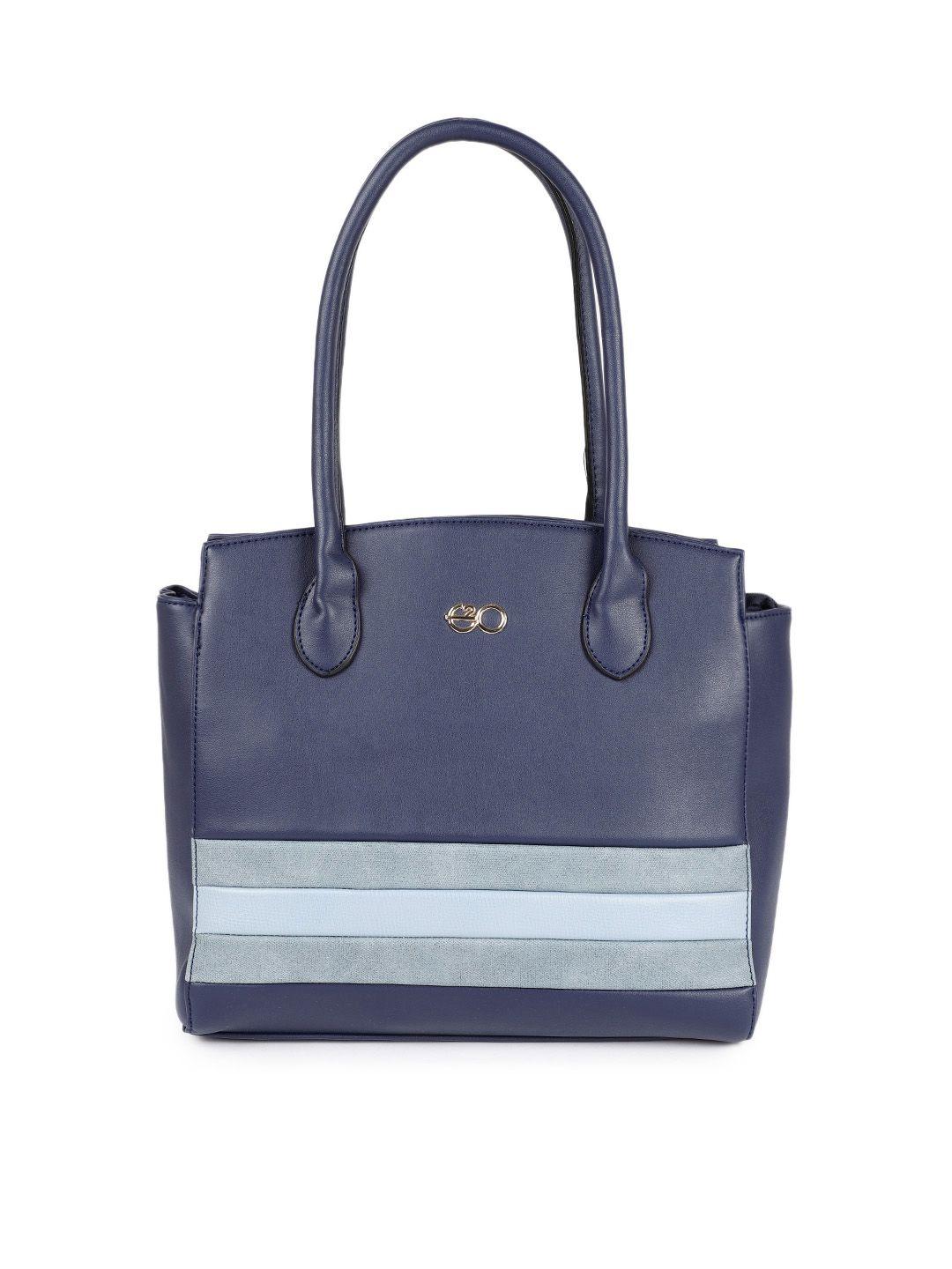 e2o blue colourblocked shoulder bag