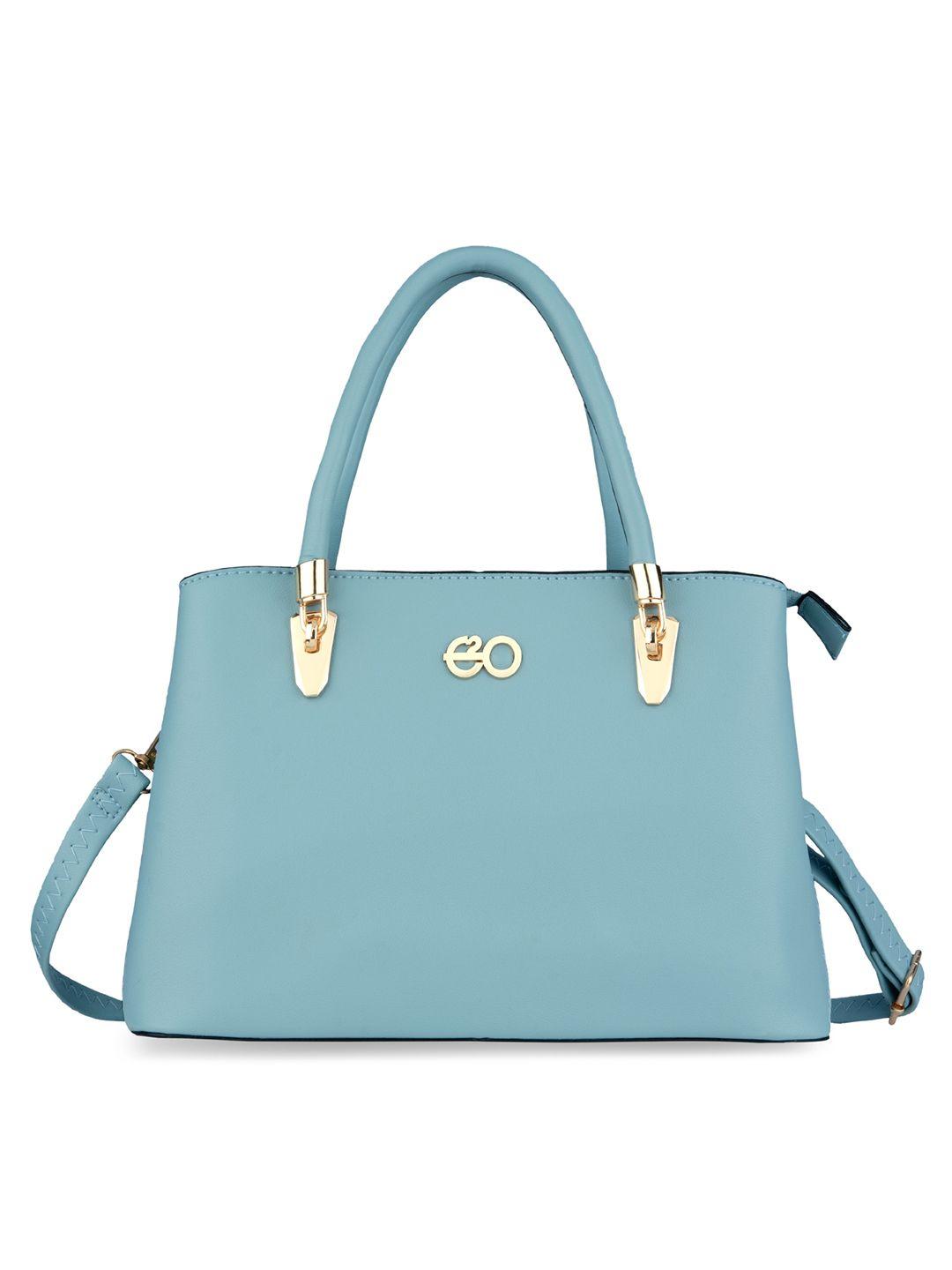 e2o blue pu structured handheld bag