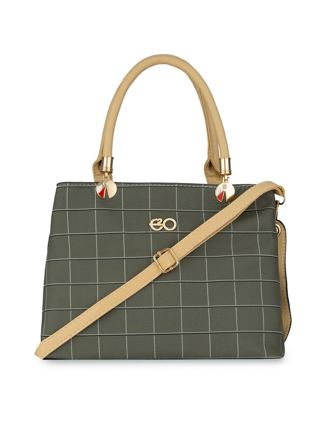 e2o checked pu structured handheld bag