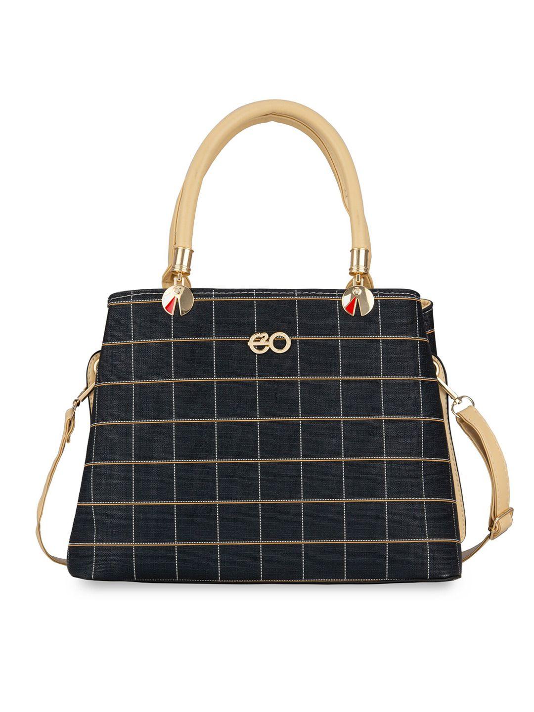 e2o checked pu structured handheld bag