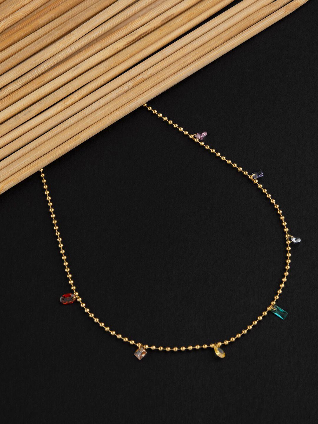 e2o gold-plated embellished necklace