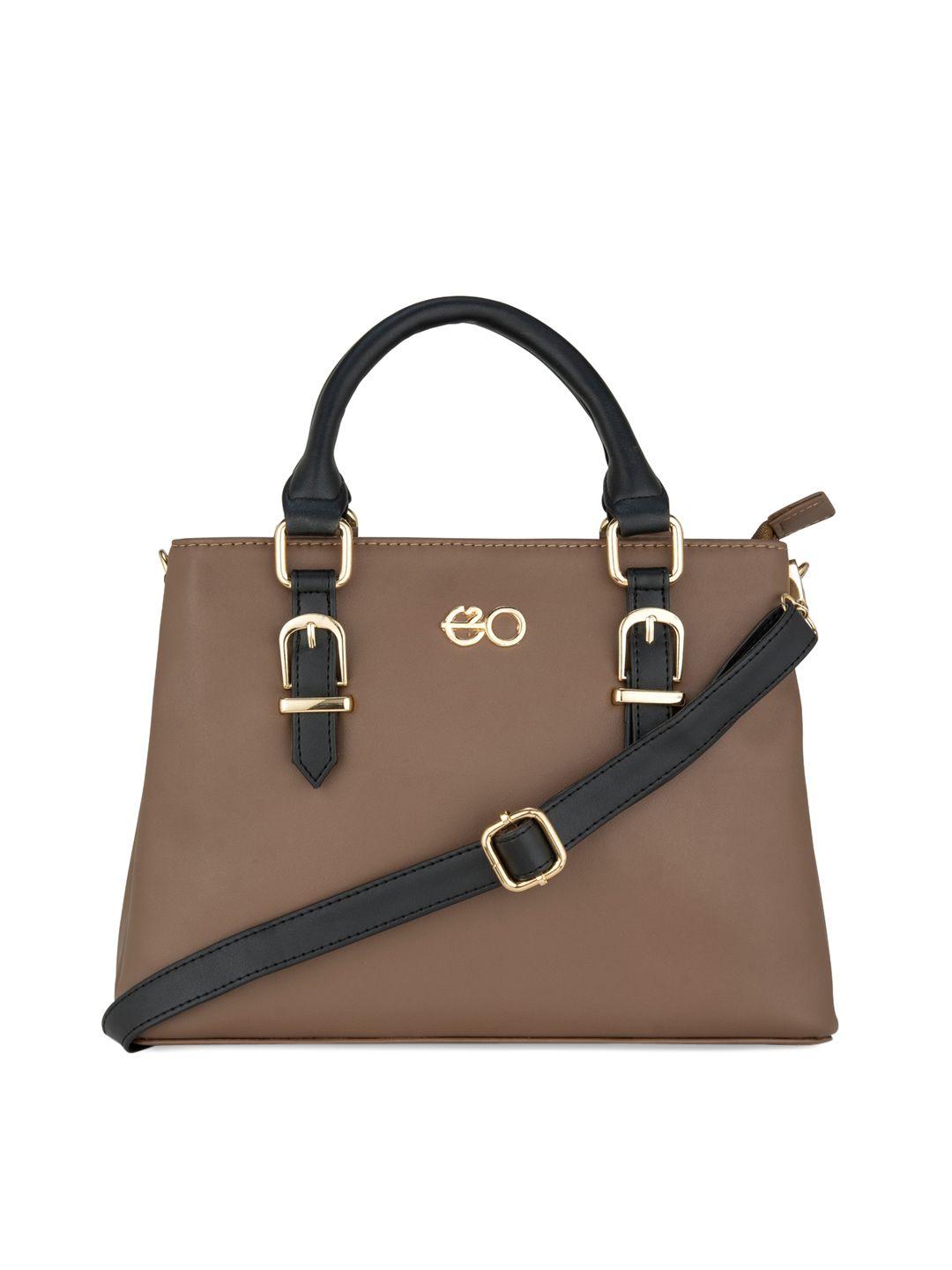 e2o khaki solid handheld bag