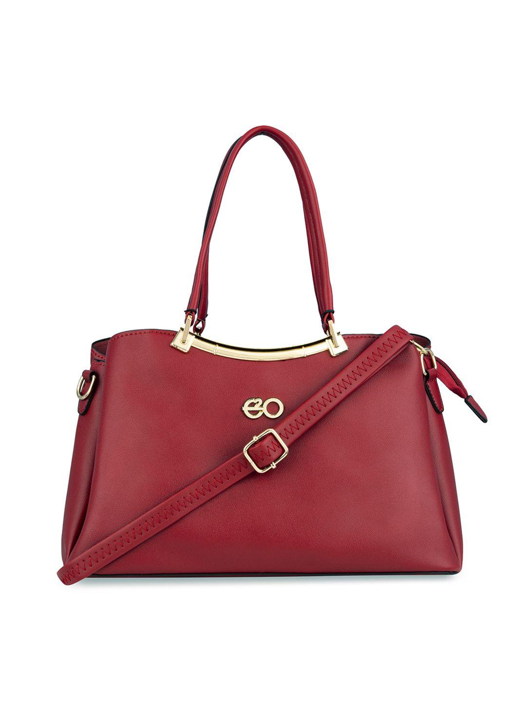 e2o maroon pu structured handheld bag