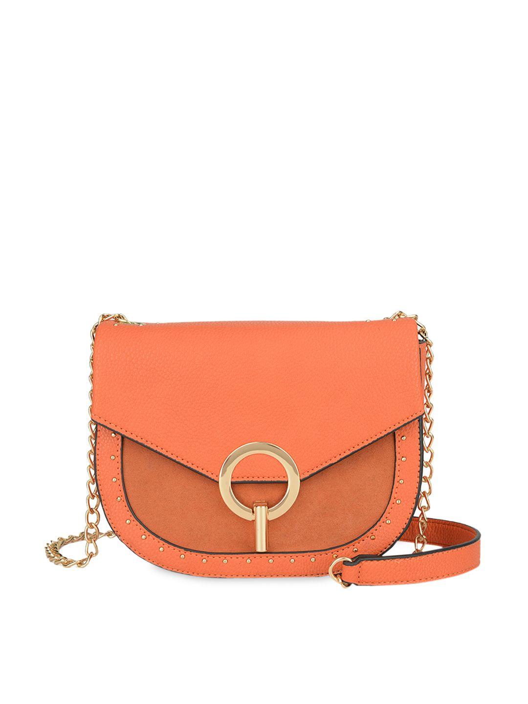 e2o orange colourblocked sling bag